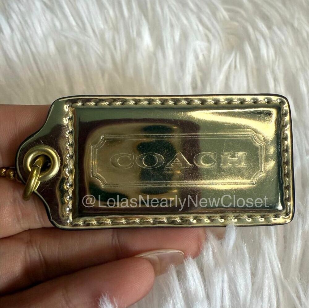 2" COACH Gold Yellow Fob Bag Charm Hang tag Hangtag